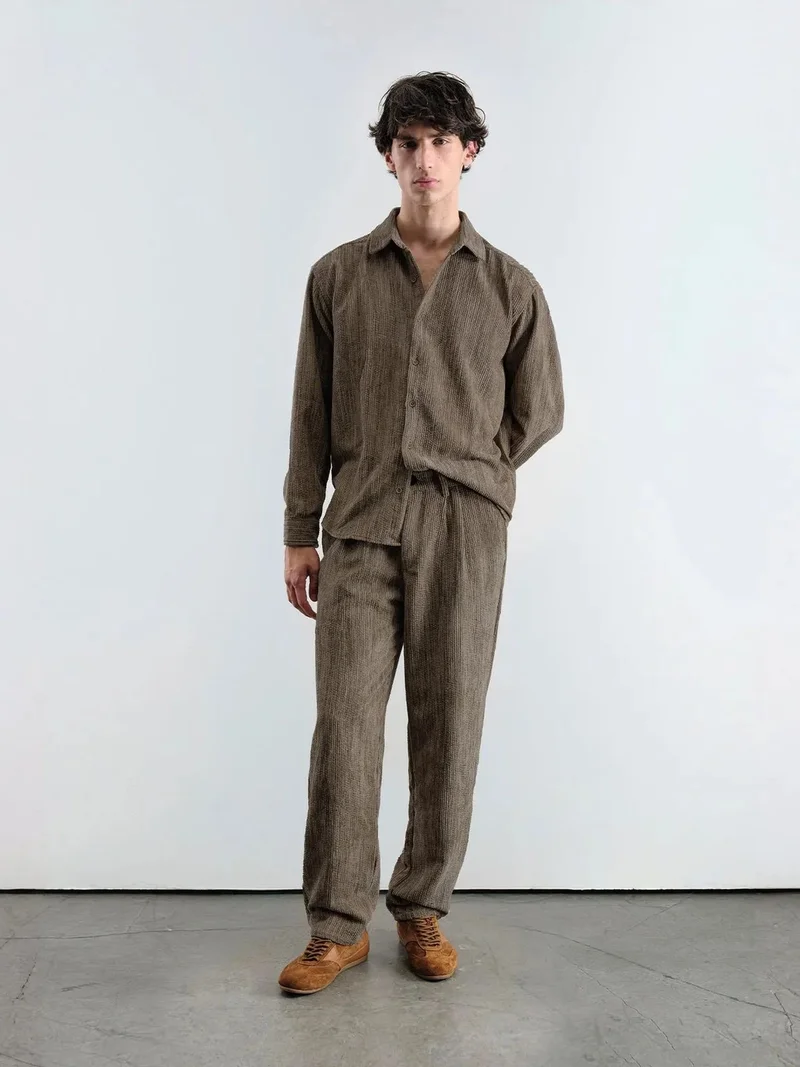 Giesto GIESTO Mid Waist Pleated Straight Leg Pants